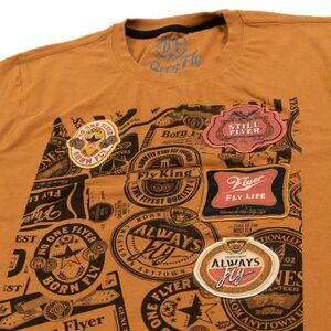 Born Fly‎ Men's Beer Embroidered Patches Graphic Print Casual T-Shirt Medium EUC